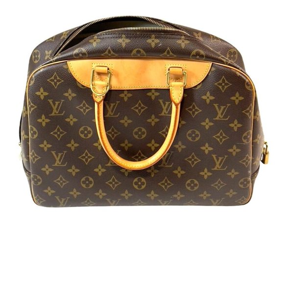 Louis Vuitton Monogram Deauville Brown Coated Canvas Handbag With Leather Trim & - Picture 2 of 15